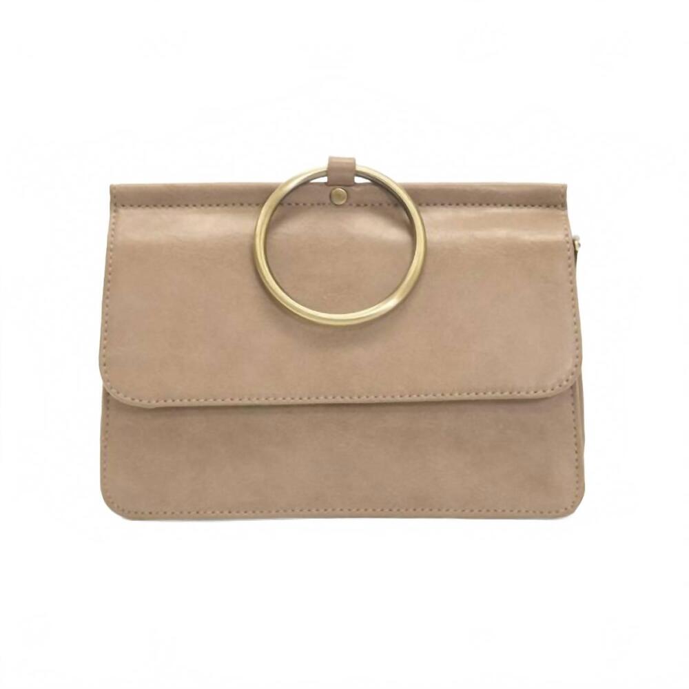NEW JOY SUSAN women's aria ring wristlet bag in latte